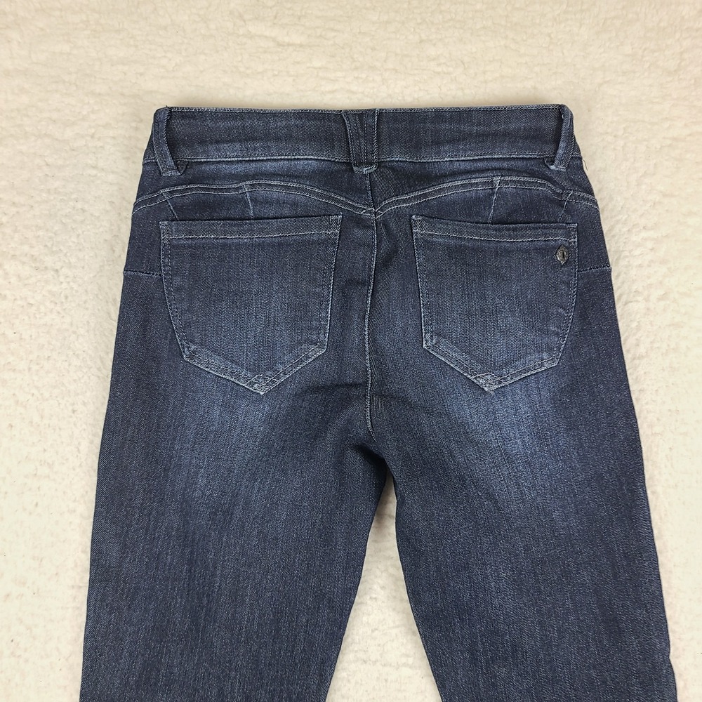 Democracy Jeans Womens 2 Blue Ab Solution Skinny Distress Dark Wash Denim‎ - Picture 10 of 13